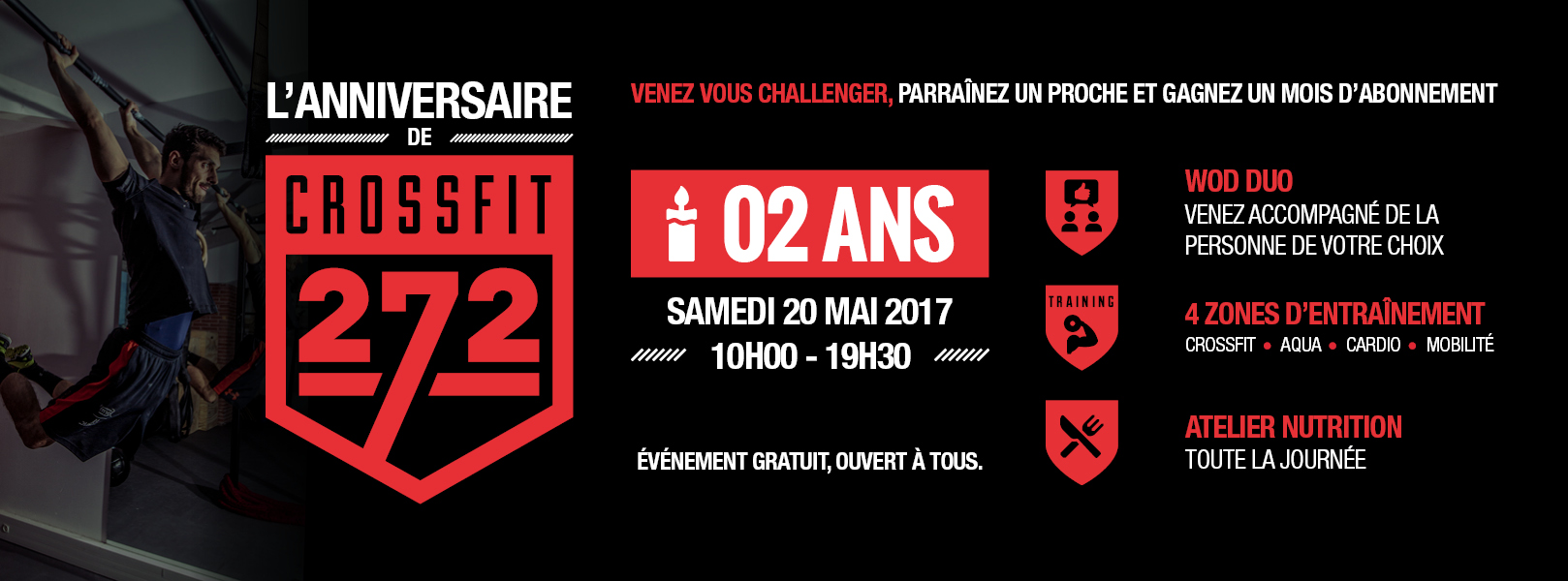 CrossFit 272 fête ses 2 ans le Samedi 20 Mai de 10h00 à 19h30